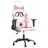 Silla gaming de masaje cuero sintético blanco y