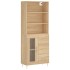 Aparador alto madera contrachapada color roble 69,5x34x180