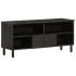 Mueble de TV madera maciza de mango negro 100x33x46