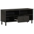 Mueble de TV madera maciza de mango negro 100x33x46