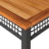 Mesa de jardín ratán sintético madera acacia negro 140x80x75