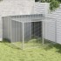 Caseta perros con corral acero galvanizado gris 153x194x110