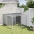 Caseta perros con corral acero galvanizado gris 153x194x110