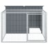 Caseta perros con corral acero galvanizado gris 153x194x110