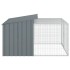 Caseta perros con corral acero galvanizado gris 153x194x110