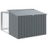 Caseta perros con corral acero galvanizado gris 153x194x110