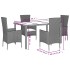 Set comedor de jardín 5 pzas con cojines ratán sintético