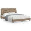 Estructura de cama cabecero cuero sintético capuchino 140x190cm