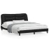 Estructura cama cabecero cuero sintético negro blanco