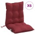 Cojines para silla respaldo bajo 6 uds tela Oxford rojo