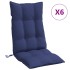 Cojines para silla respaldo alto 6 uds tela Oxford azul