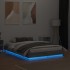 Estructura de cama con luces LED gris Sonoma 140x190