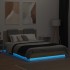 Estructura de cama cabecero luces LED roble Sonoma 150x200