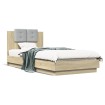 Estructura de cama cabecero luces LED roble Sonoma 100x200 cm