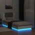 Estructura de cama con cabecero y luces LED blanco 100x200