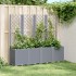 Jardinera con enrejado PP gris 160x40x140