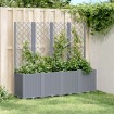 Jardinera con enrejado PP gris 160x40x140 cm