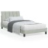 Estructura cama con luces LED terciopelo gris claro 100x200