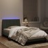 Estructura cama con luces LED terciopelo gris claro 100x200