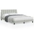 Estructura cama con luces LED terciopelo gris claro 140x190