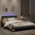 Estructura cama con luces LED terciopelo gris claro 140x190