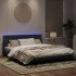 Estructura cama con luces LED terciopelo gris oscuro 180x200