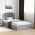 Estructura de cama cabecero luces LED gris Sonoma 90x190