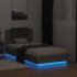 Estructura de cama cabecero luces LED gris Sonoma 90x190