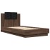 Cama con cabecero madera de ingeniería marrón roble 75x190