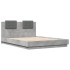 Cama con cabecero madera de ingeniería gris hormigón 150x200