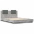 Cama con cabecero madera de ingeniería gris hormigón 140x200