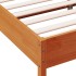 Estructura cama con cabecero madera pino marrón cera 180x200