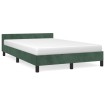 Estructura cama con cabecero terciopelo verde oscuro 120x190 cm