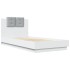 Estructura de cama con cabecero y luces LED blanco 75x190