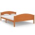 Estructura de cama madera maciza pino marrón miel 140x200