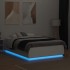 Estructura de cama con LED madera ingeniería blanco 140x190