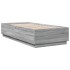 Estructura cama con luces LED madera gris Sonoma 100x200