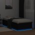 Estructura cama con luces LED madera ingeniería negro