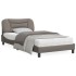 Estructura de cama con luces LED tela gris taupe 100x200