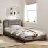 Estructura de cama con luces LED tela gris taupe 100x200