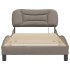 Estructura de cama con luces LED tela gris taupe 100x200