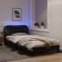 Estructura de cama con luces LED tela negro 100x200