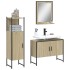 Set de muebles de baño 3 pzas madera contrachapada roble