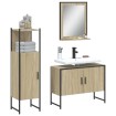 Set de muebles de baño 3 pzas madera contrachapada roble sonoma