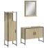 Set de muebles de baño 3 pzas madera contrachapada roble