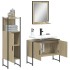 Set de muebles de baño 3 pzas madera contrachapada roble