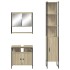 Set de muebles de baño 3 pzas madera contrachapada roble