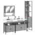 Set de muebles de baño 4 pzas madera contrachapada gris