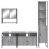 Set de muebles de baño 4 pzas madera contrachapada gris