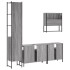 Set de muebles de baño 4 pzas madera contrachapada gris